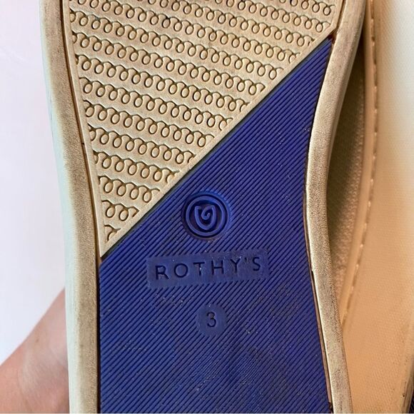 Rothy's Pink Candy Stripe white rainbow slip on sneaker shoes flats round kids 3 - Picture 11 of 12